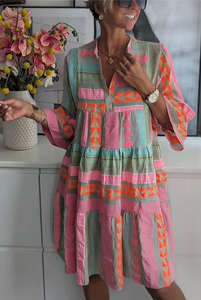 Julia – Vestido Bohemio de Vuelo con Volantes