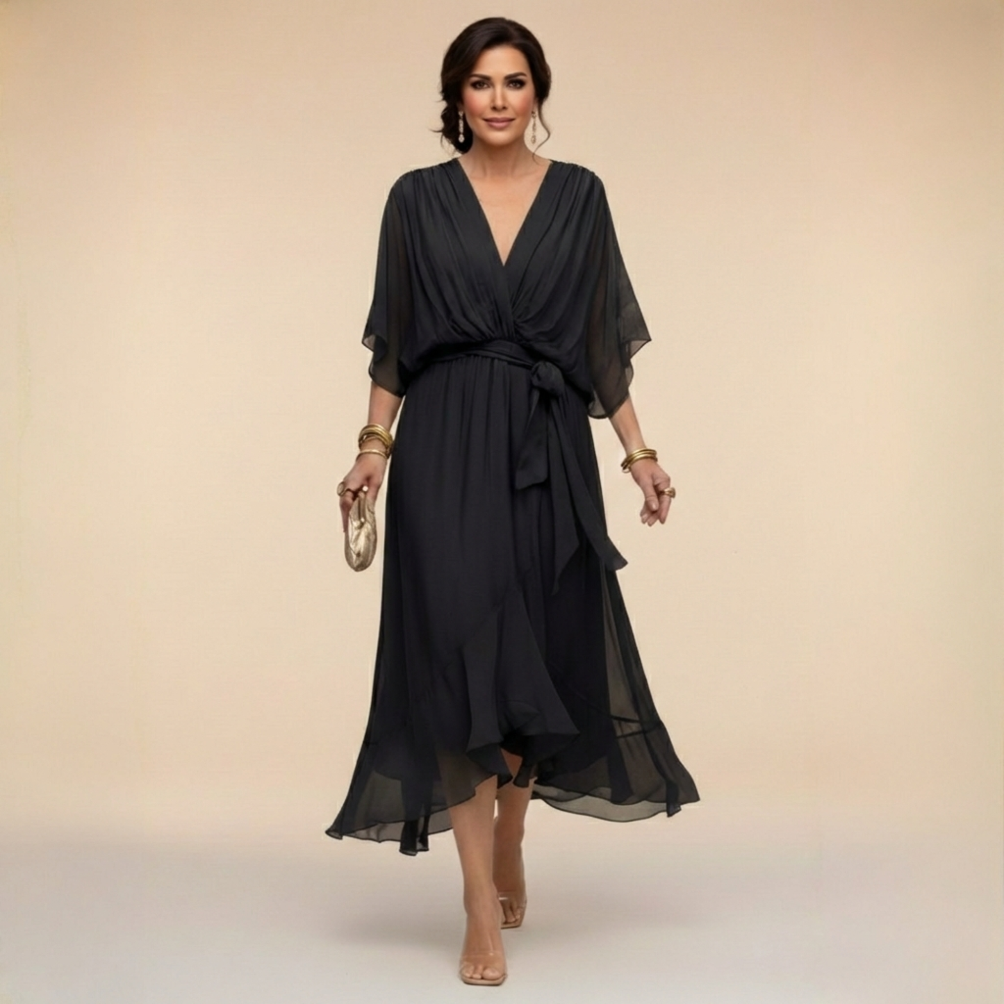 Monica – Abrigo con Escote en V