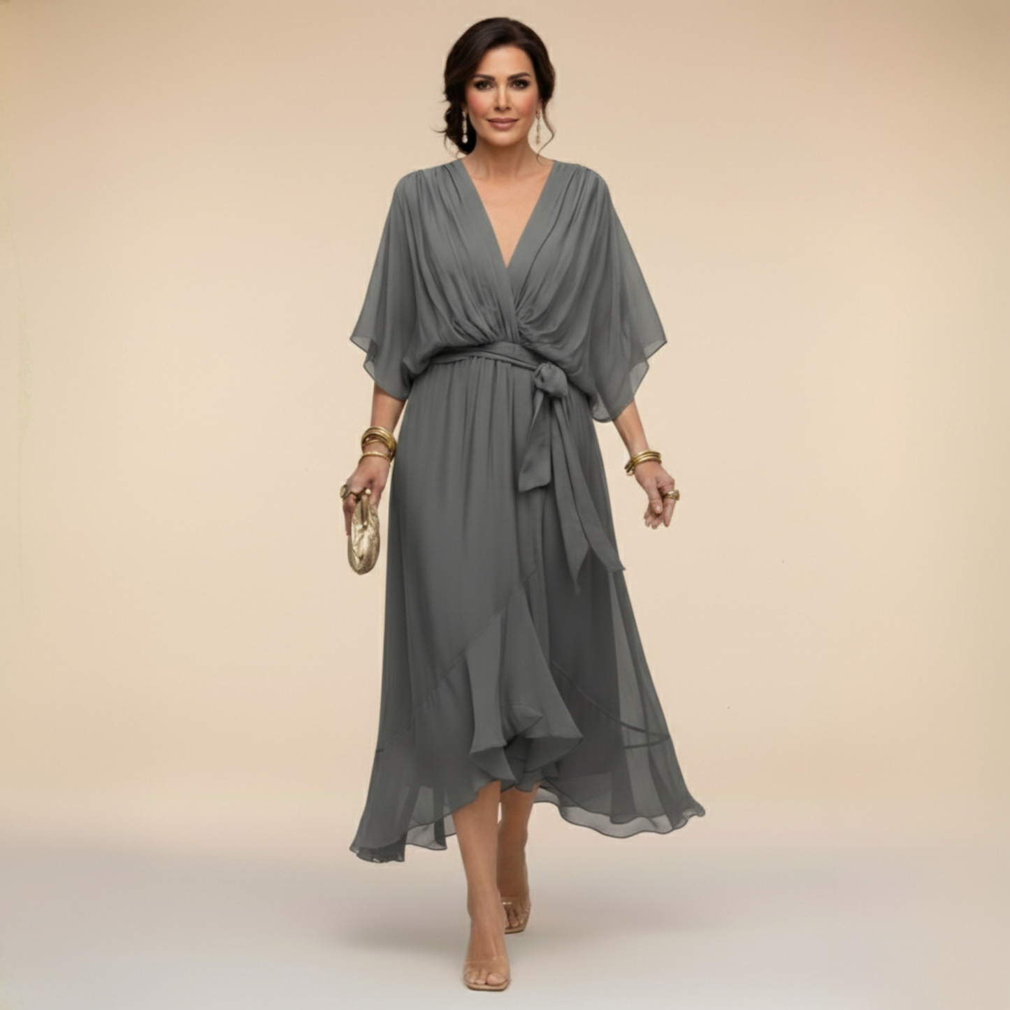 Monica – Abrigo con Escote en V