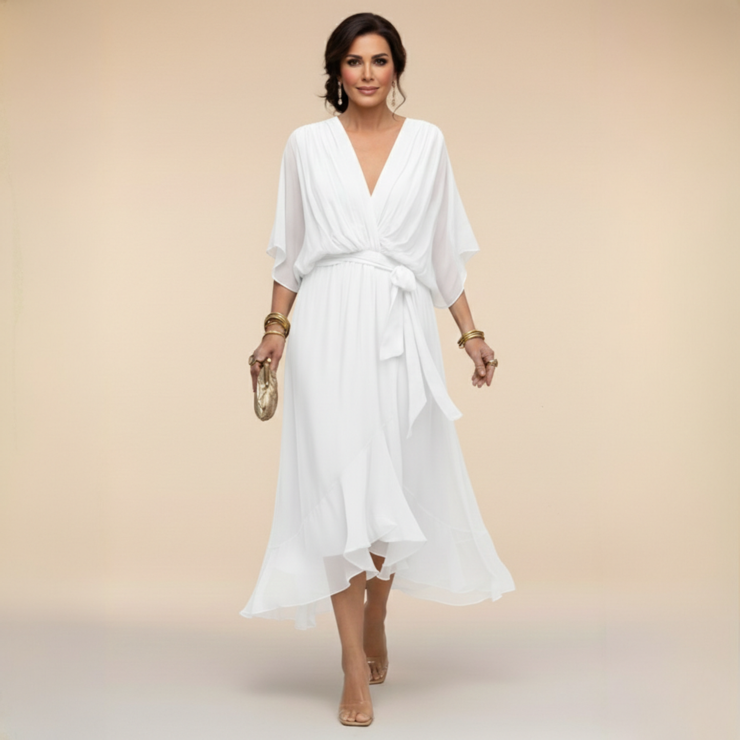 Monica – Abrigo con Escote en V