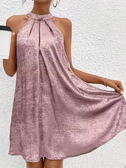 Elegante Vestido Midi Acampanado sin Mangas Ideal para Mujer en Primavera y Verano