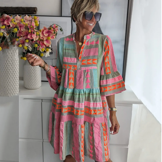 Julia – Vestido Bohemio de Vuelo con Volantes