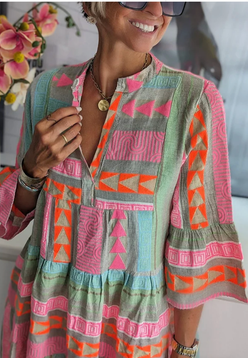 Julia – Vestido Bohemio de Vuelo con Volantes