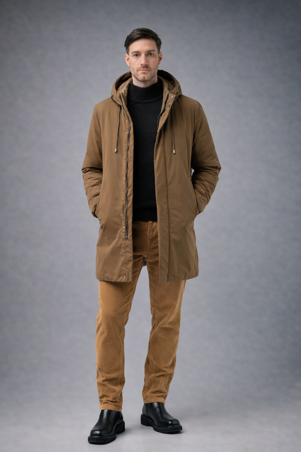 Parka Larga con Capucha