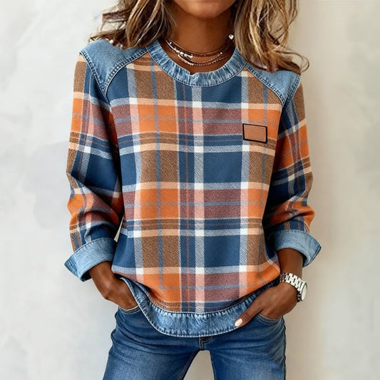 Chaqueta Vintage de Retazos con Estampado de Cuadros.