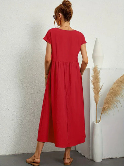 Gabriela — Elegancia Atemporal, Vestido Midi Fluido