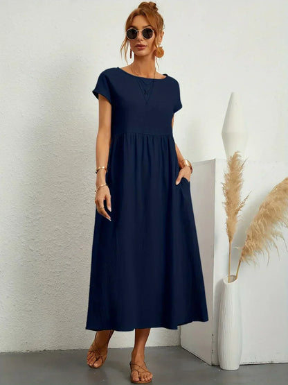 Gabriela — Elegancia Atemporal, Vestido Midi Fluido