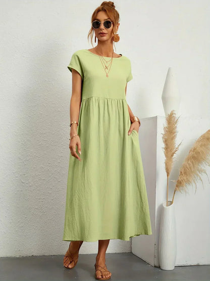 Gabriela — Elegancia Atemporal, Vestido Midi Fluido