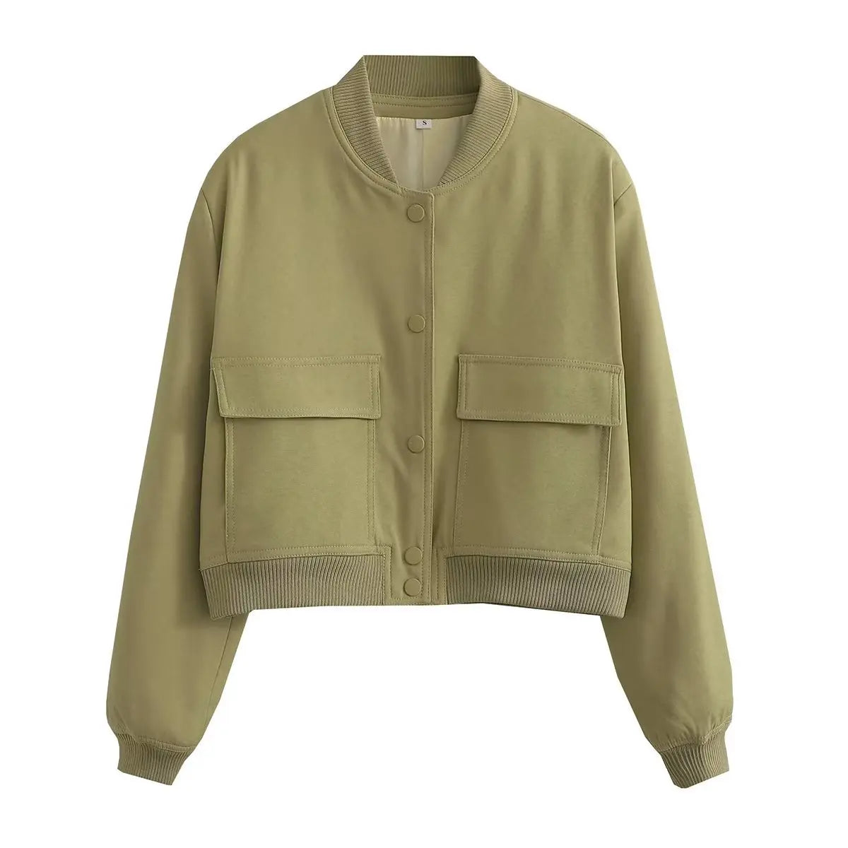 Bomber Mujer Crema | Chaqueta Crop con Bolsillos — Isabella Torres