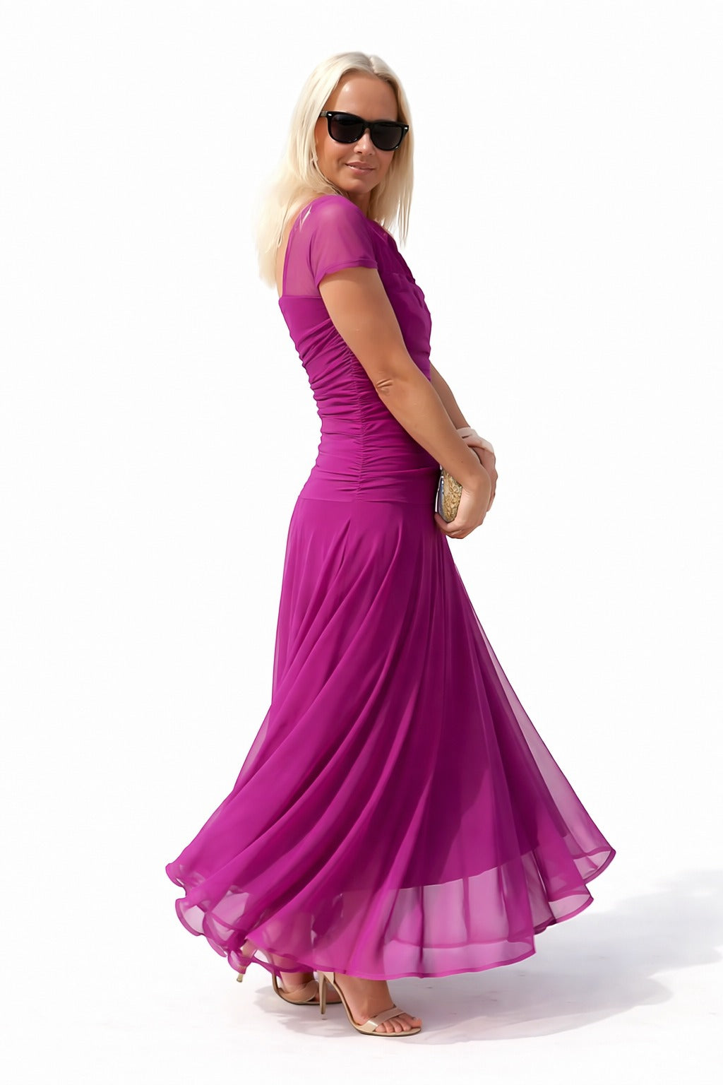 Vestido de verano con cuello redondo para mujer