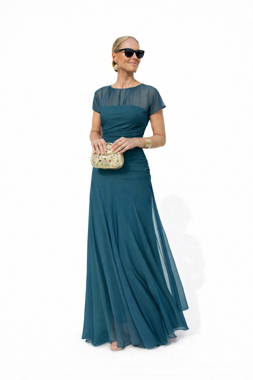 Vestido de verano con cuello redondo para mujer