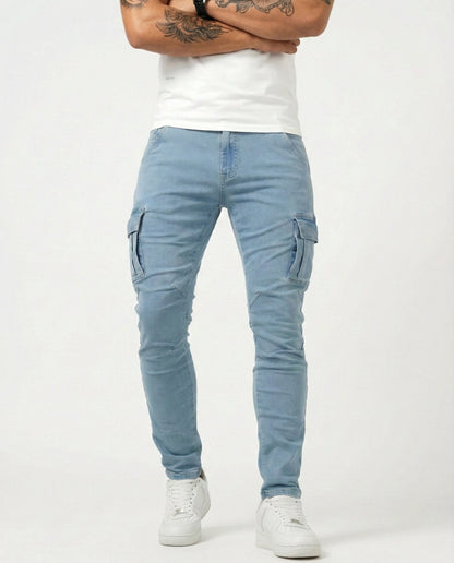 Pantalón Cargo Marino Elástico