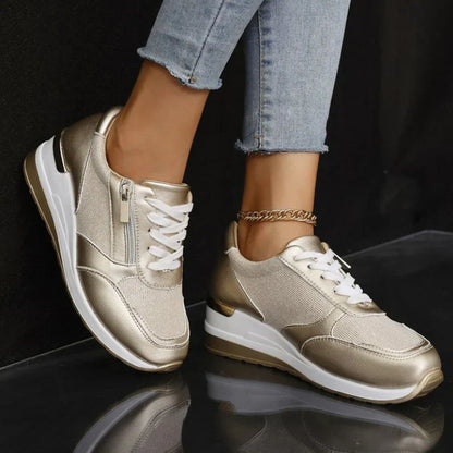 Zapatillas Ortopédicas Nuevas para Mujer con Cordones y Cremallera Lateral.